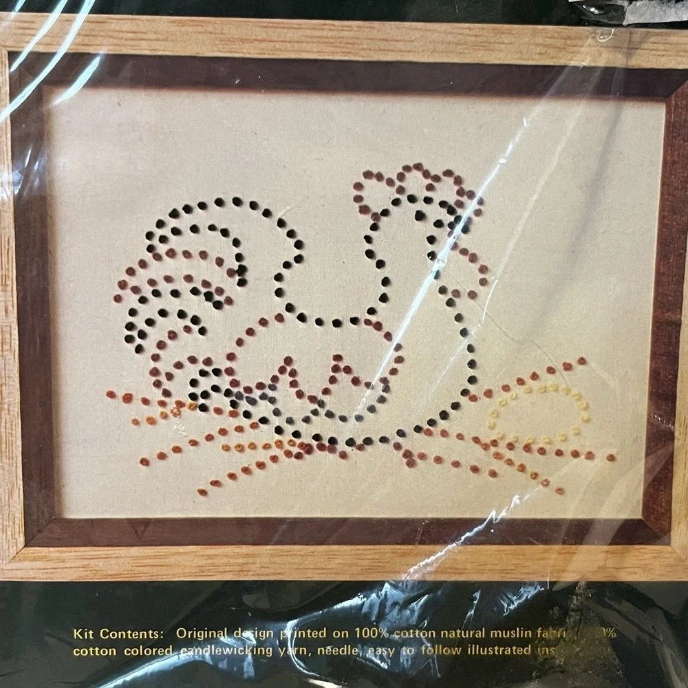 2 VTG Needle‎ Magic Embroidery Candlewicking Kits Chicken Sprinkling Can Cottage